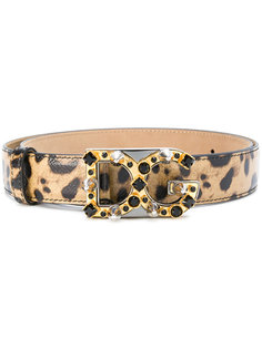 леопардовый ремень с логотипом Dolce & Gabbana