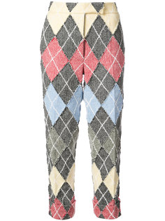 твидовые брюки в ромб Thom Browne