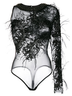 полупрозрачное боди с декором Amen