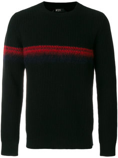 свитер с контрастной полосой Nº21