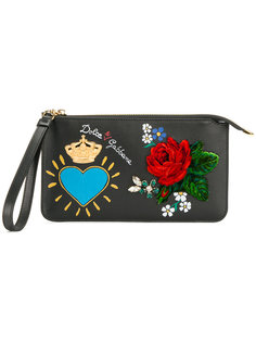 клатч с цветочной аппликацией Dolce & Gabbana