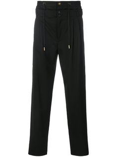 многослойные брюки с эластичным поясом Saint Laurent