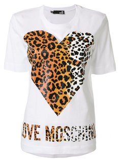 футболка с принтом в виде сердца и логотипом  Love Moschino