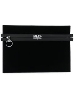 бархатный клатч с принтом логотипа Mm6 Maison Margiela