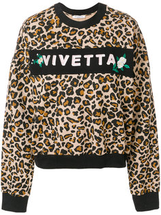толстовка с леопардовым принтом и логотипом  Vivetta