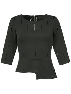 asymmetric cut out blouse Gloria Coelho