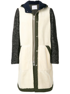 пальто с контрастными рукавами Herringbone  Sacai