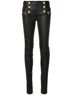 брюки с отделкой пуговицами  Balmain