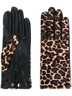 леопардовые перчатки Agnelle