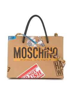 сумка-тоут с эффектом стикеров Moschino