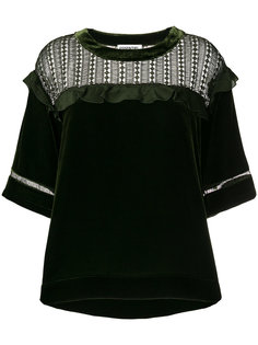 топ с прозрачной деталью и оборками Essentiel Antwerp