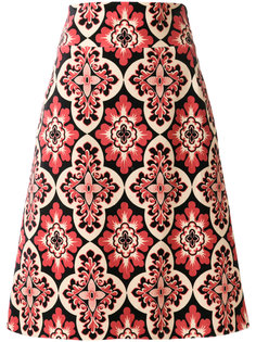 vintage print a-line skirt La Doublej