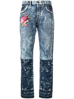 джинсы с вышивкой с эффектом потертости Dolce & Gabbana