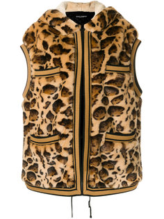жилет из искусственного меха с леопардовым узором Dolce & Gabbana