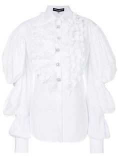 рубашка с оборками и стразами Dolce & Gabbana