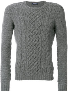 свитер вязки с косичками Drumohr