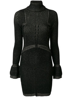 блестящее платье с отворотом  Just Cavalli