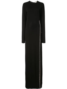 long crystal edged split dress Saint Laurent