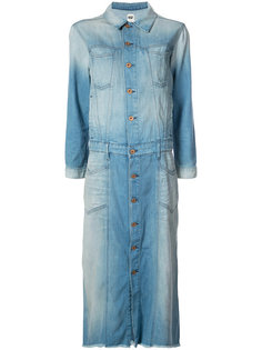джинсовое платье-рубашка с потертой отделкой NSF