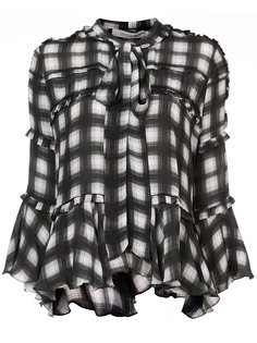 checked pussy bow blouse Preen By Thornton Bregazzi