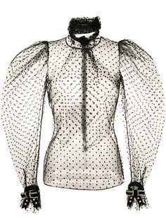полупрозрачная блузка в горошек с объемными рукавами  Philosophy Di Lorenzo Serafini