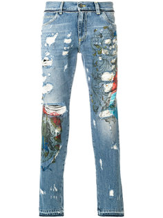 джинсы скинни с потертой отделкой Dolce & Gabbana