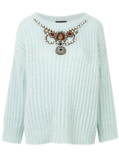 свитер с деталью в виде колье Lédition