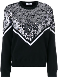 топ с отделкой пайетками  MSGM