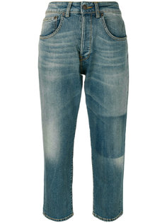 укороченные джинсы с потертой отделкой 6397