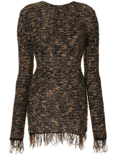 платье мини с бахромой Balmain