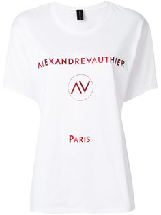 футболка с логотипом металлик  Alexandre Vauthier