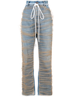 джинсы прямого кроя с тюлевой отделкой Off-White
