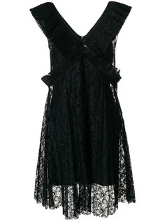 кружевное платье с оборкой  MSGM