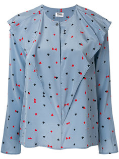 блузка с карточными символами  Sonia By Sonia Rykiel