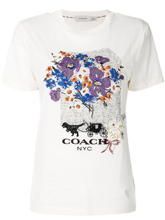 футболка с цветочной вышивкой  Coach