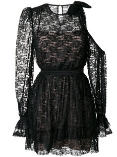 кружевное платье с прорезью на плече Three Floor