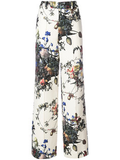шрокие брюки с цветочным принтом Adam Lippes