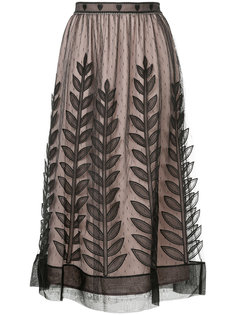 юбка миди со слоем из тюля Red Valentino