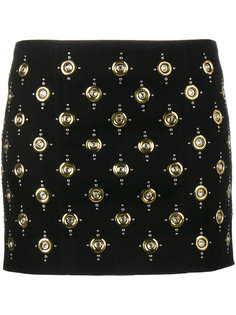 юбка мини с люверсами  Balmain