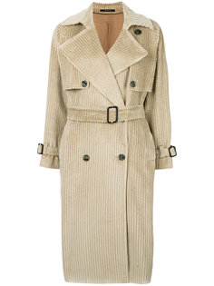 фактурное пальто в рубчик с поясом  Tagliatore
