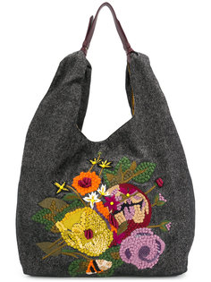 сумка на плечо с цветочной вышивкой Jamin Puech