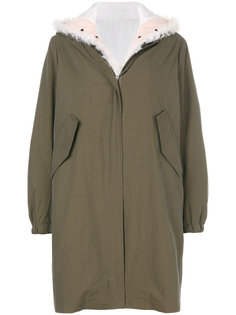 пальто с капюшоном и меховой отделкой Forte Couture