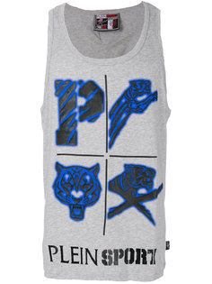 топ с принтом тигров Plein Sport