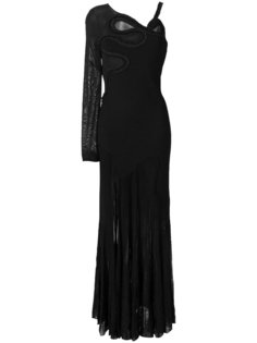 длинное платье  с открытым плечом Roberto Cavalli