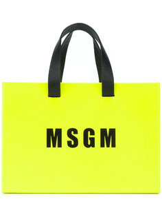 кожаная сумка с логотипом  MSGM
