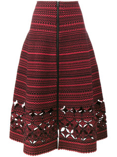 юбка А-силуэта из шерстяного микса с декоративными прорезями Fendi