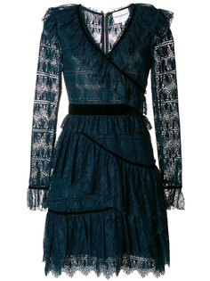 кружевное платье с бархатной отделкой и оборкой  Perseverance London