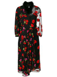 платье миди с цветочной вышивкой  Simone Rocha