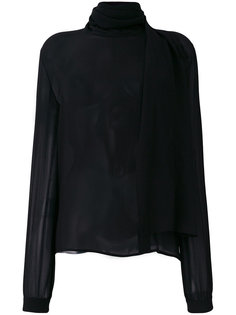 прозрачная блузка с элементом шарфа Saint Laurent