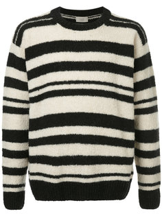 полосатый фактурный свитер Maison Flaneur